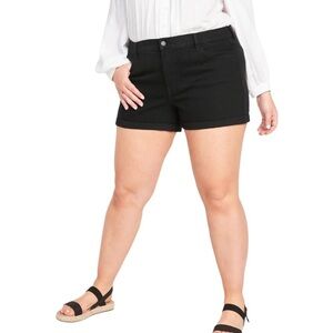 Old Navy Women’s Mid-Rise Wow Black Jean Shorts Plus Size 24 Stretchy Casual